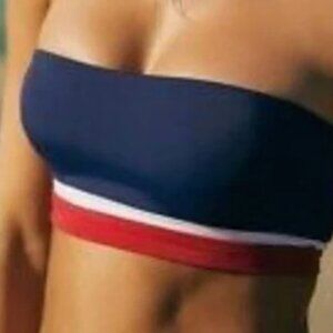 PACSUN Red white and blue bandeau bikini top XS Brand New